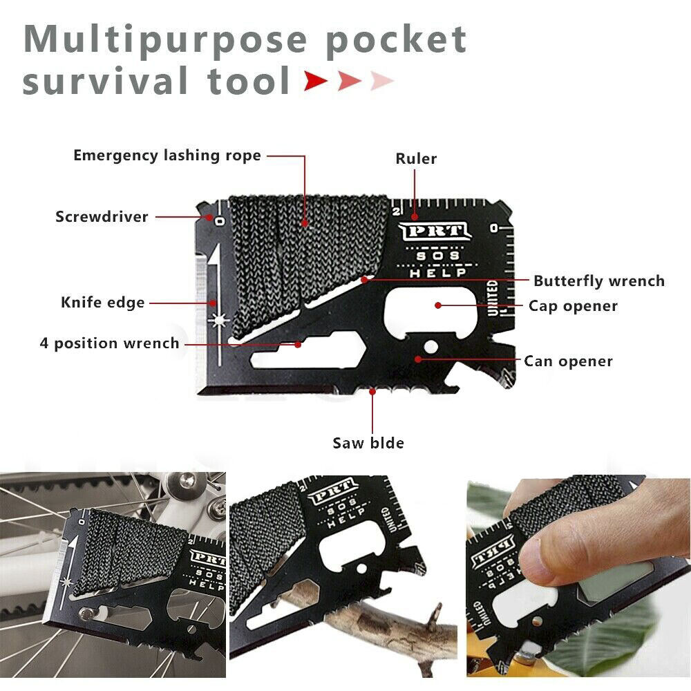 Emergency Survival Equipment 18Pcs Kit Outdoor Tactical Hiking Camping SOS Tool