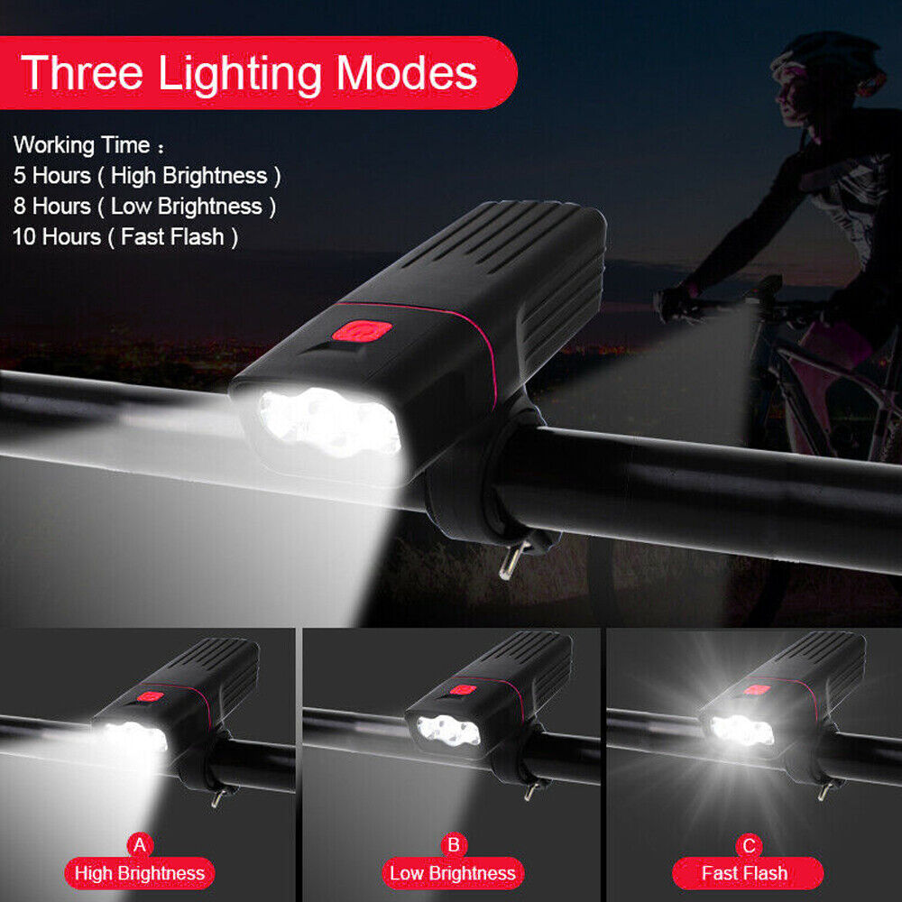 Rechargeable T6 LED Bicycle Bike Lights USB Front Rear Headlight Tail Light Set