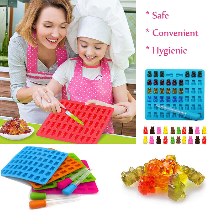 53 Cavity Silicone Gummy Bear Mold Candy Chocolate Jelly Ice Chocolate Moulds AU