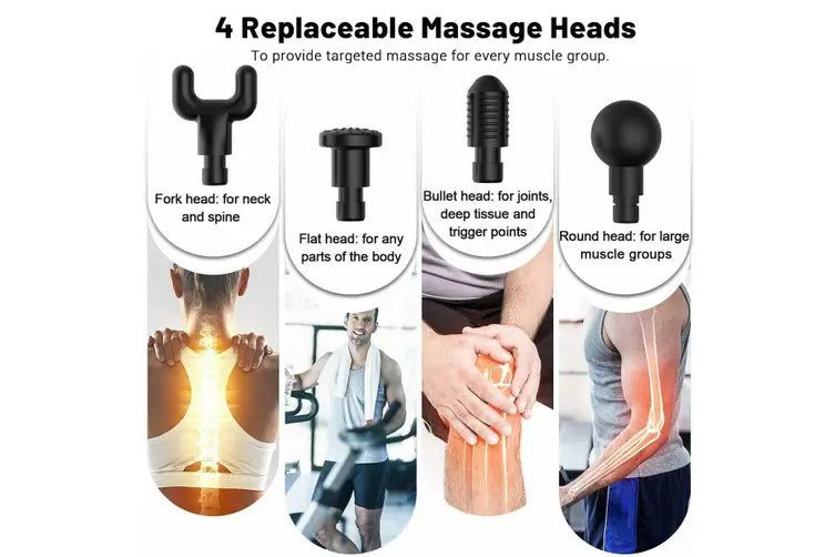 Massage Gun Deep Tissue Percussion Massager Muscle Vibrating Relaxing 7 Heads