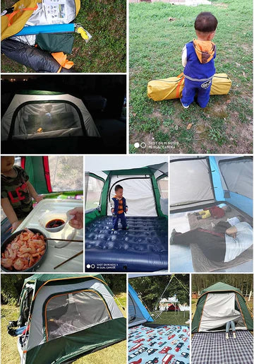 Outdoor Foldable Automatic Tent, 3-4 People Beach Rainproof and Quick-Opening Tent, Thick Rainproof Tent, Foldable Outdoor Camping Tent, Portable Family Tent