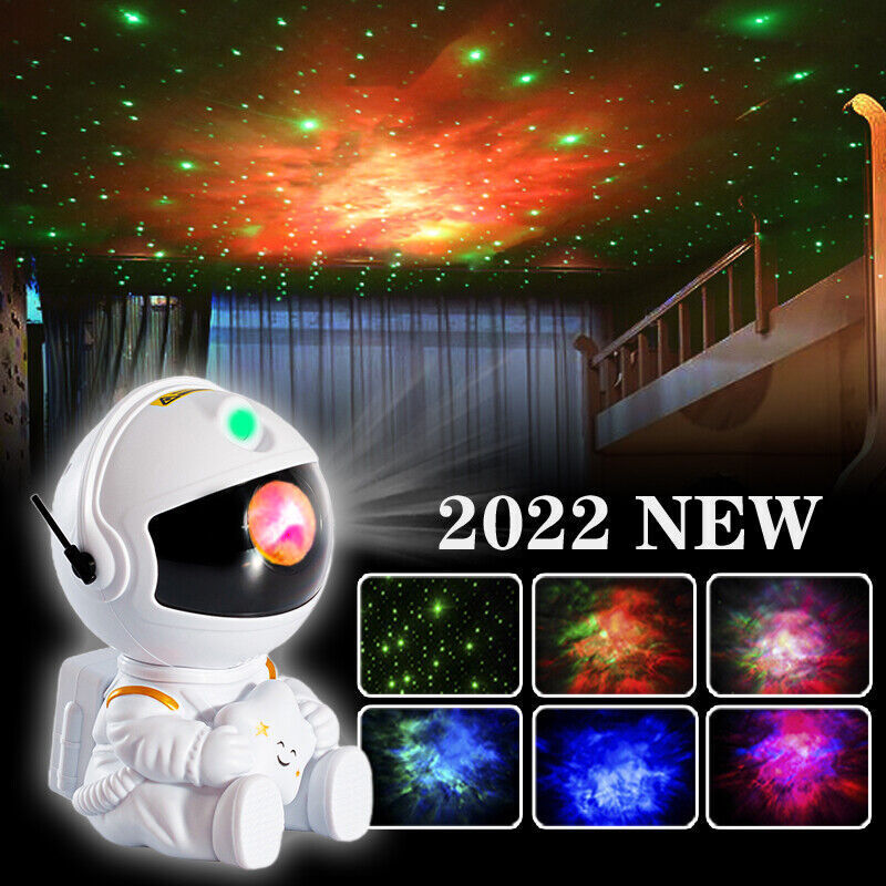 LED Galaxy Astronaut Projector USB Light Starry Nebula Night Bedside Table Lamps