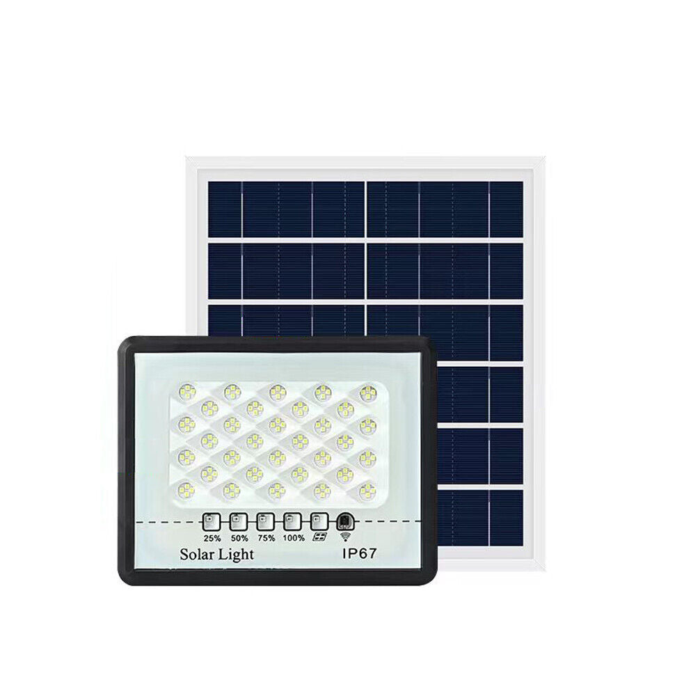 LED Solar Flood Street Light Remote Outdoor Garden Security Wall Lamp Waterproof