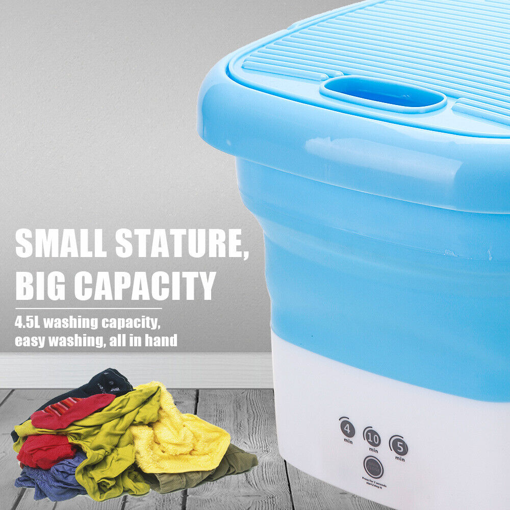 4.5 Mini Washing Machine Bucket Folding Portable Laundry Machine Clothes Washing