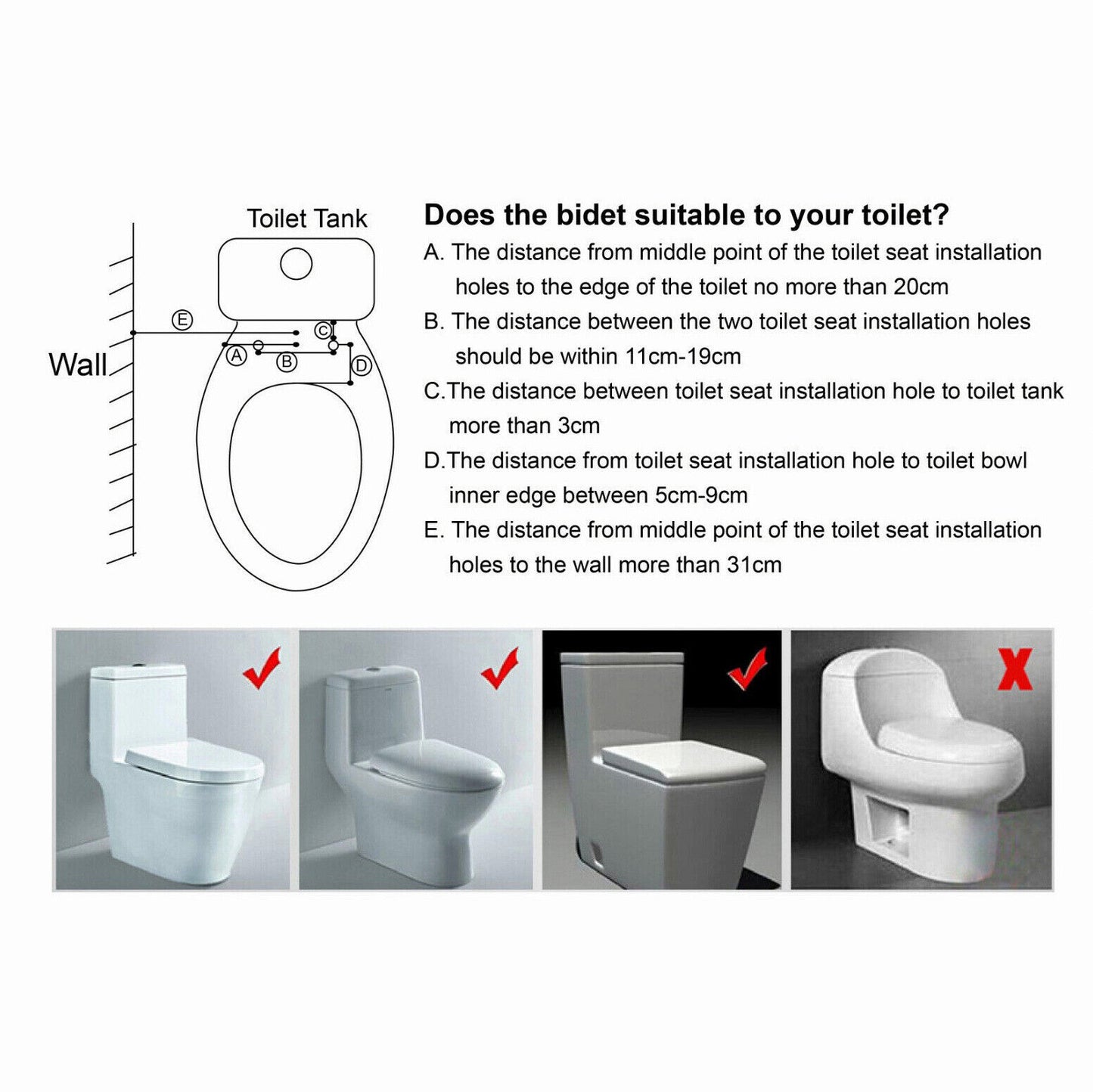 Toilet Bidet Seat Attachment Spray Hygiene Water Wash Clean Sanitation Bathroom