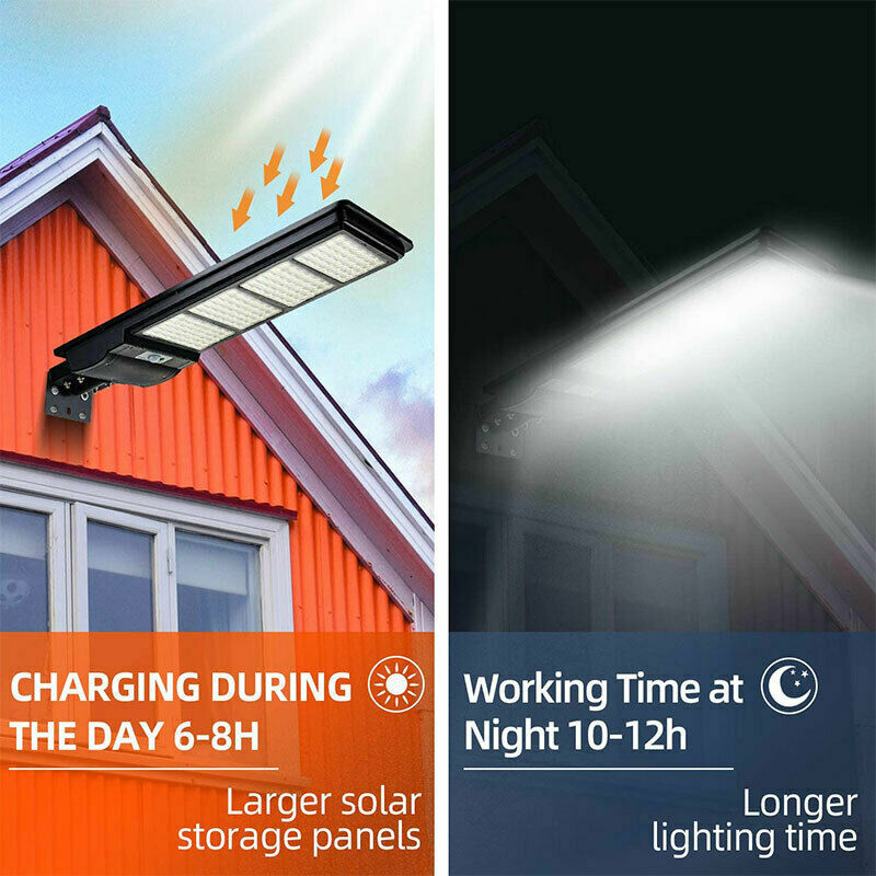 Solar Street LED Light 160W/320W/480W Radar Sensor Remote Outdoor Wall Lamp