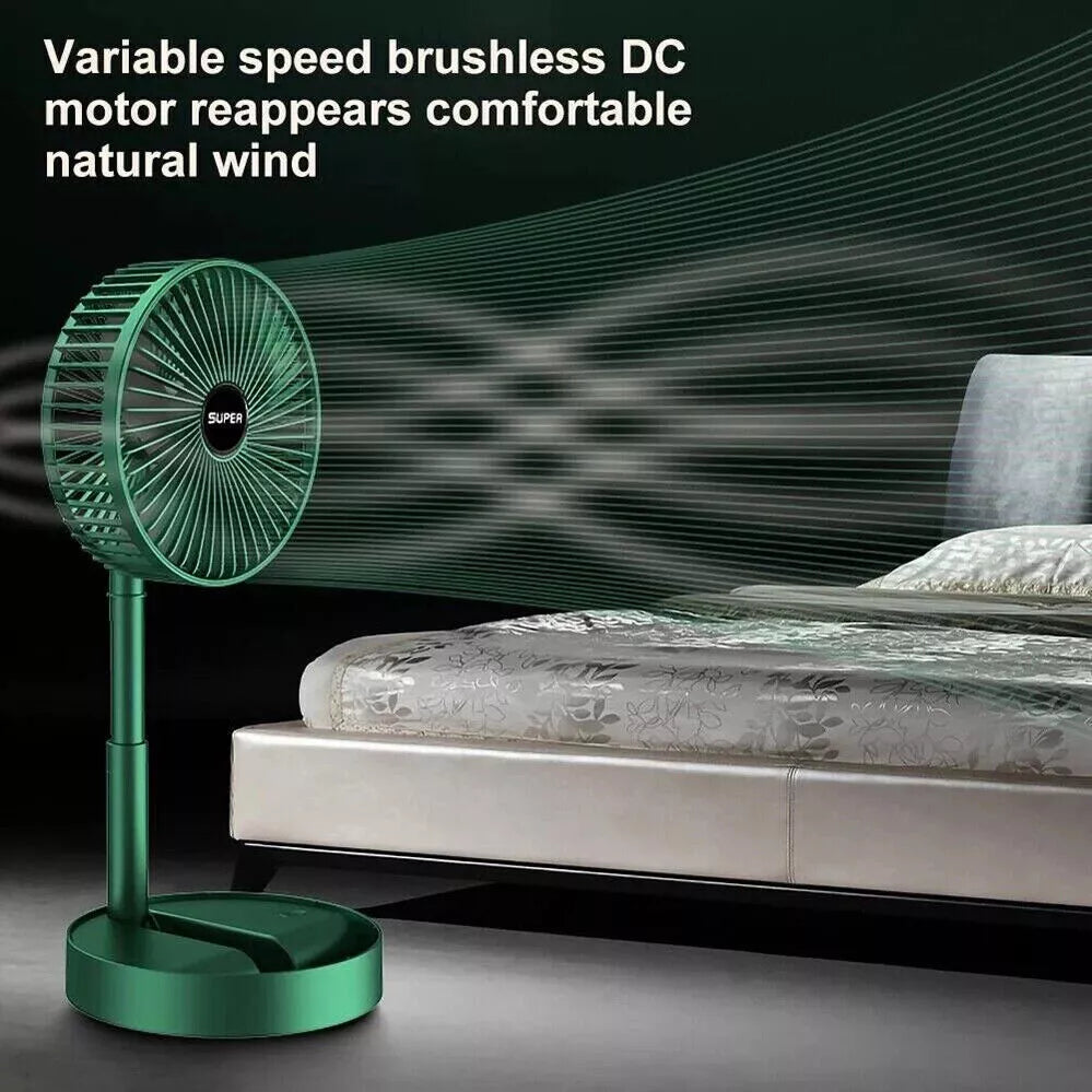 Telescopi Portable Floor Fan 3 Speeds USB Foldable Fan