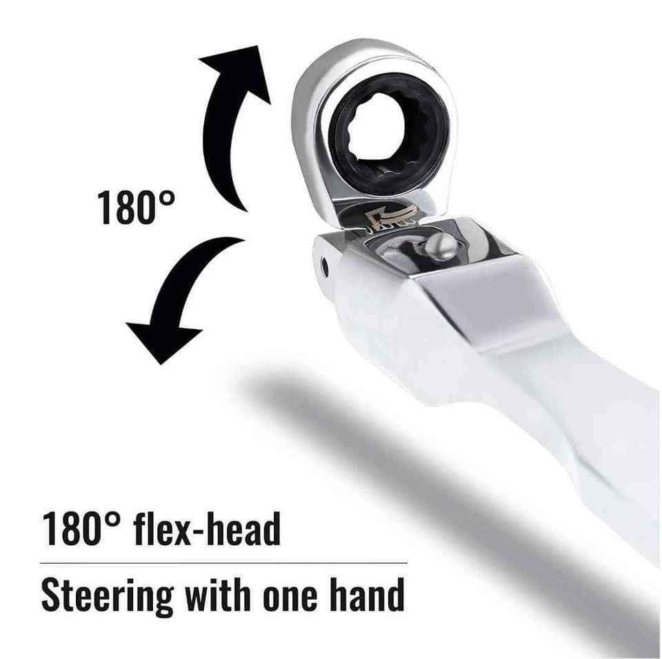 NEW 8-piece set of oscillating head removable ratchet wrench 180° rotating oscillating signal