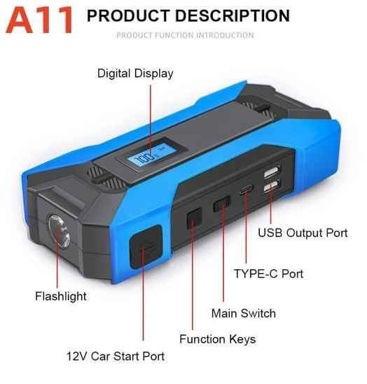 Portable 12V Car Jump Starter 99900mAh Power Bank Pack Battery Charger Booster