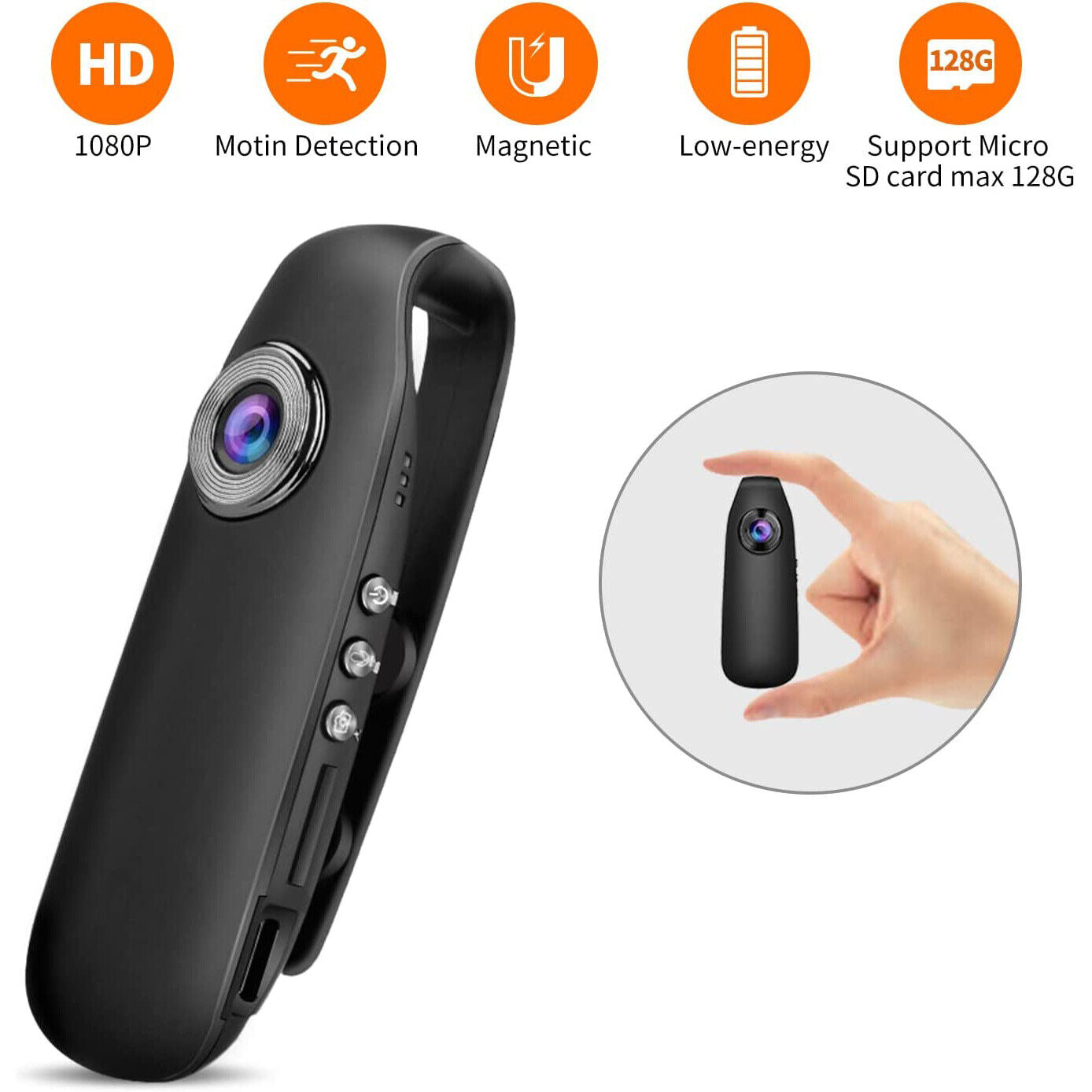 Mini Body Camera HD 1080P Wireless Portable With Clip Wearable Video Recorder