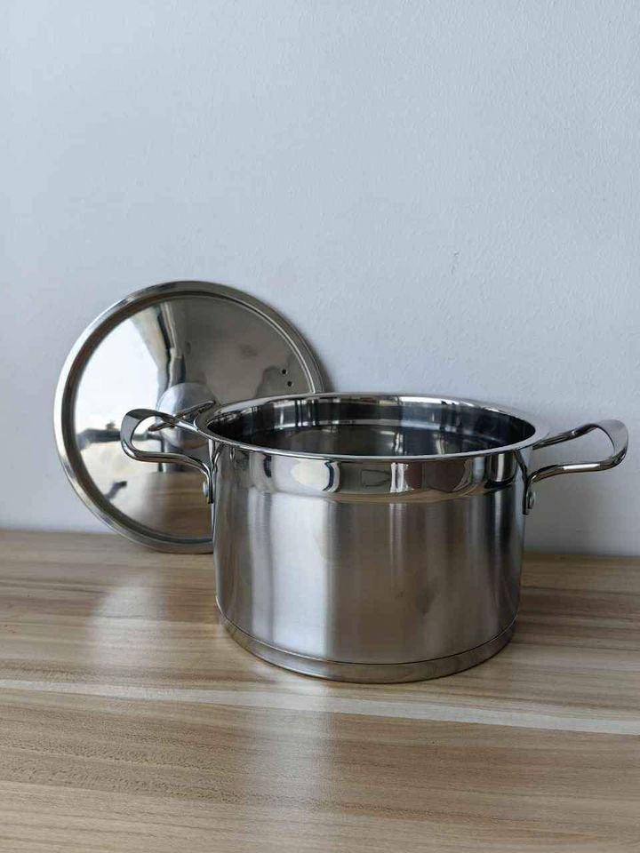 5 sets Stainless Steel Stock Pot with Lid Cooking Kitchen Cookware Stockpot Set 18/20/22/24/26cm