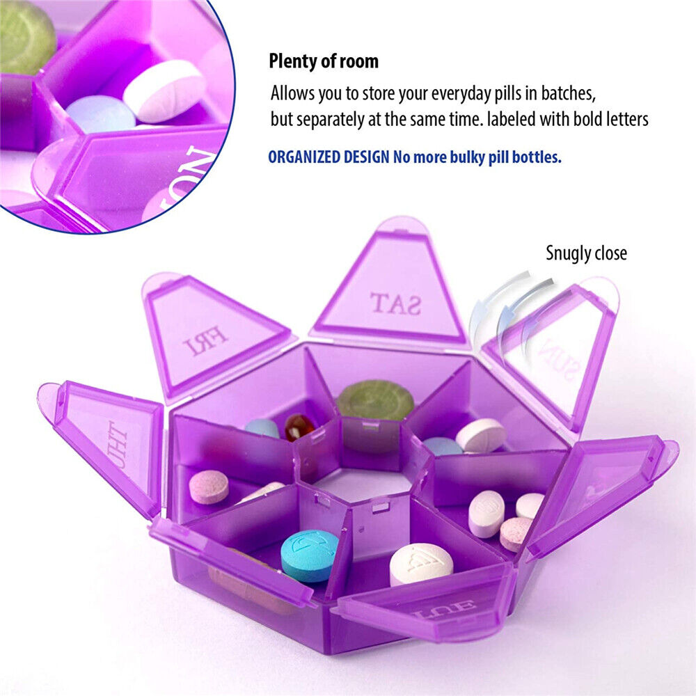 Weekly 7/14Day Tablet Pill Box Holder Medicine Storage Organizer Case Containers