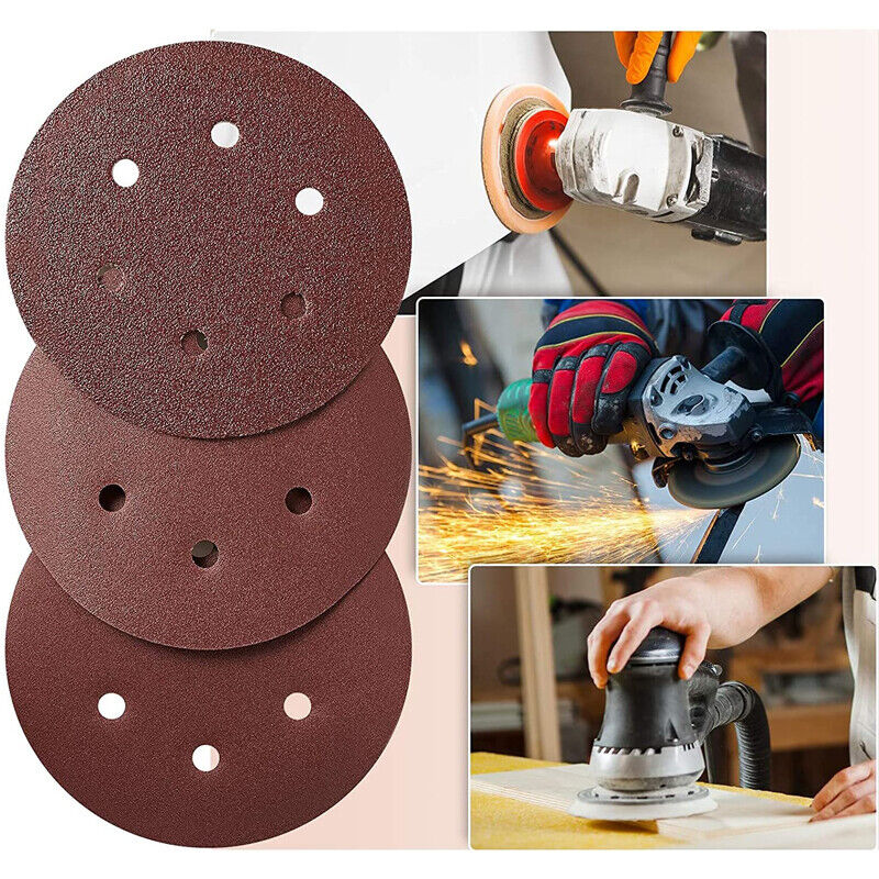 150PCS 6" Sanding Discs Pads 150mm 60 - 240 Grit Mixed Orbital Sander Sandpaper