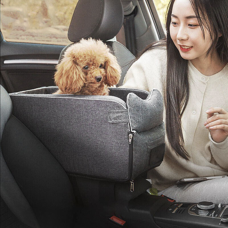 Car Pet Seat Auto Seat Center Console Dog Cat Nest Pad Removable Pet Carrier
