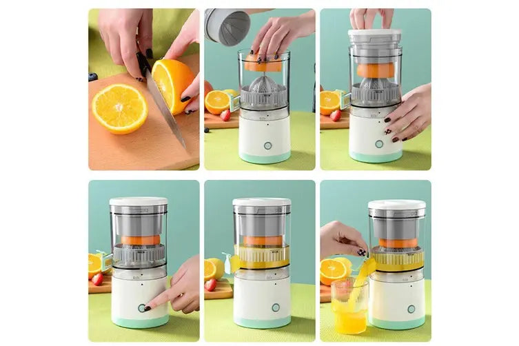 Electric Citrus Juicer USB Rechargeable Hands-Free Orange Lemon Fruit Squeezer