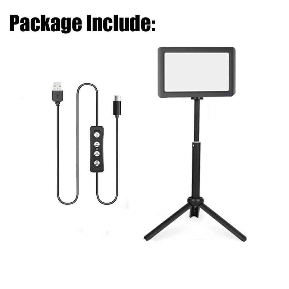 Dimmable Camera LED Video Light Panel Lamp + Bracket Tripod for Photo Lighting