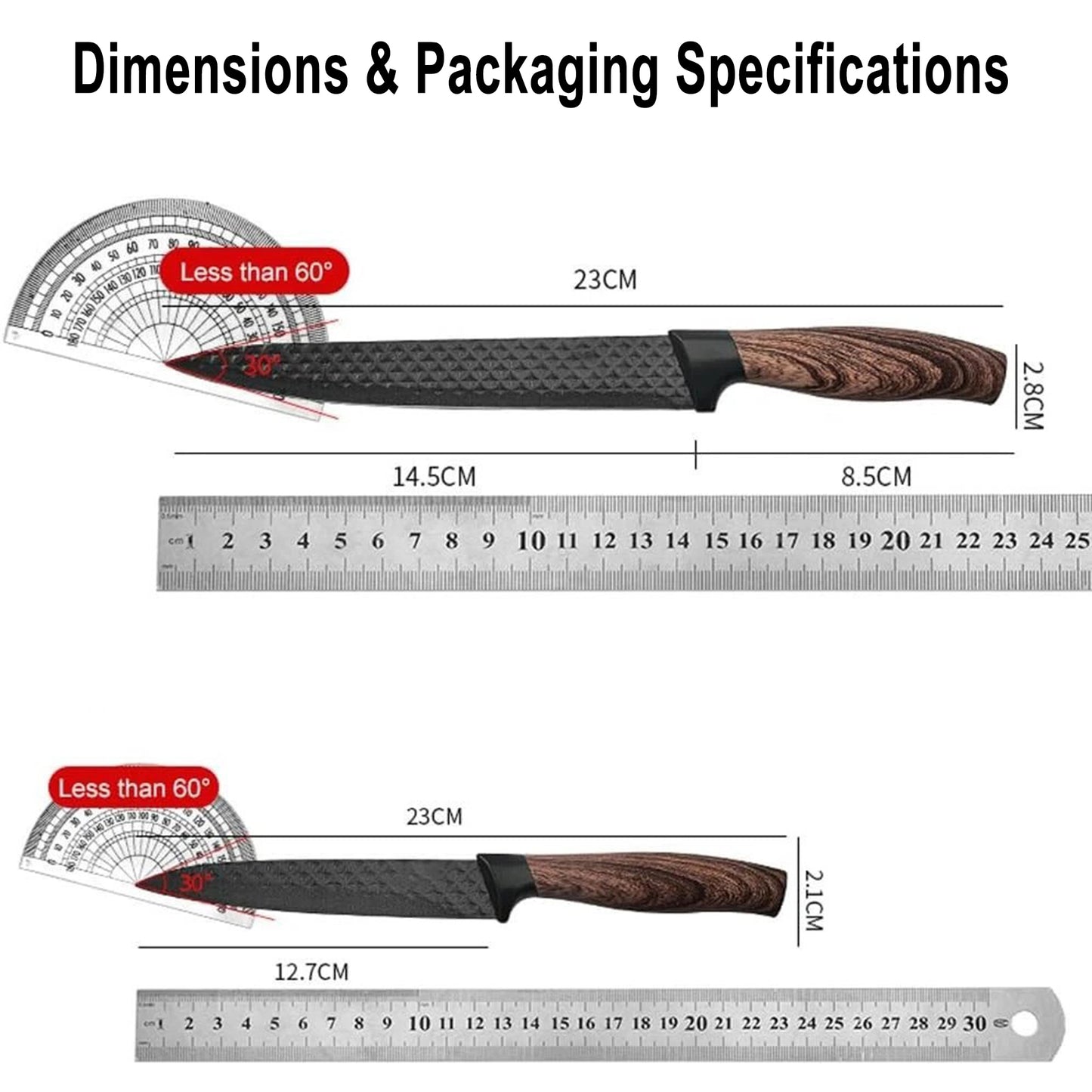 6 Pcs Kitchen Knife Set – High Carbon Steel, Ergonomic Handles, Cleaver & Shears