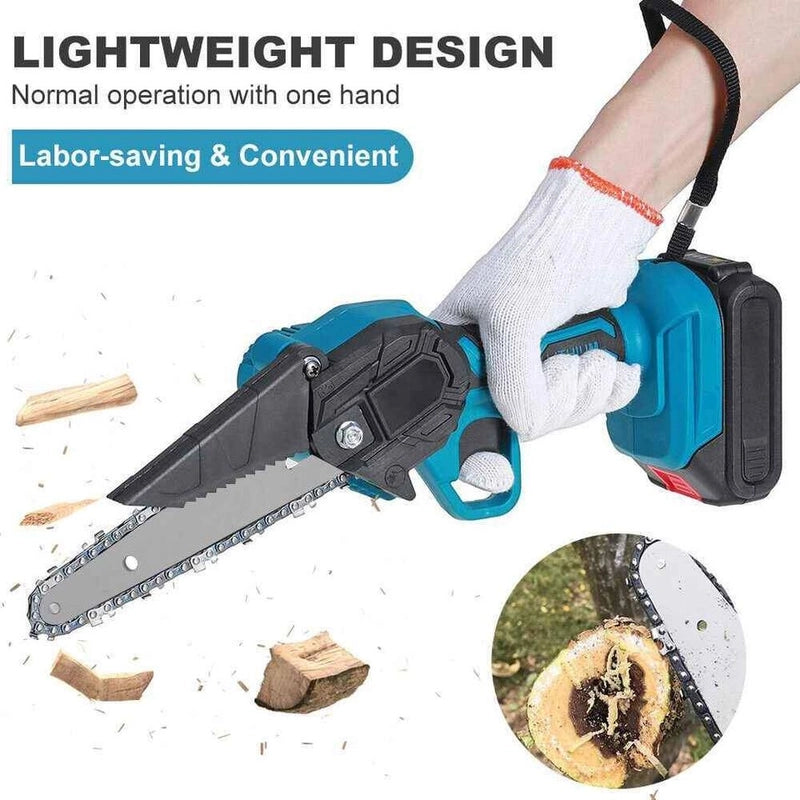 6" Chainsaw Cordless Battery Rechargeable Wood Cutter Saw Chain Saws Electric