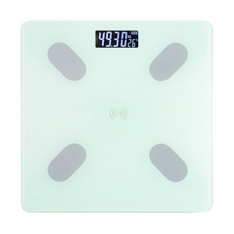 Wireless Digital Bathroom Body Fat Scale 180KG Bluetooth Scales Weight WHITE