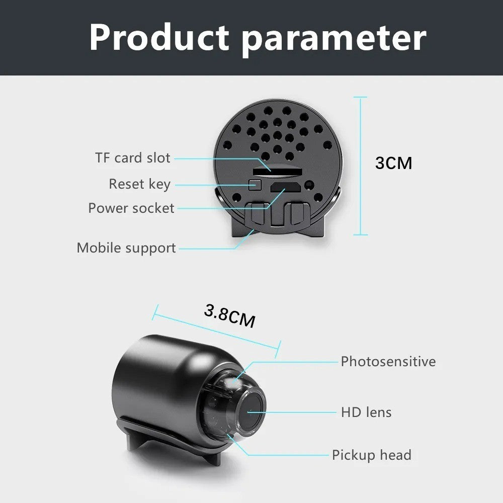 1080P HD Mini WiFi Wireless Camera Night Vision Audio Home Security Cam
