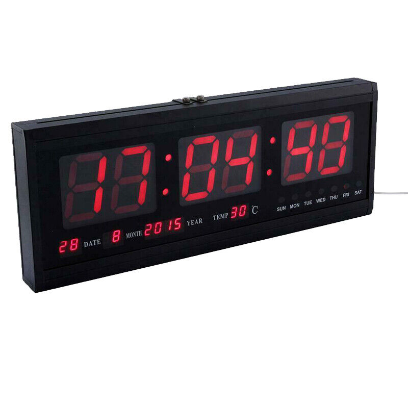 Digital Large Big Jumbo LED Wall Desk Clock Display With Calendar Temperature AU