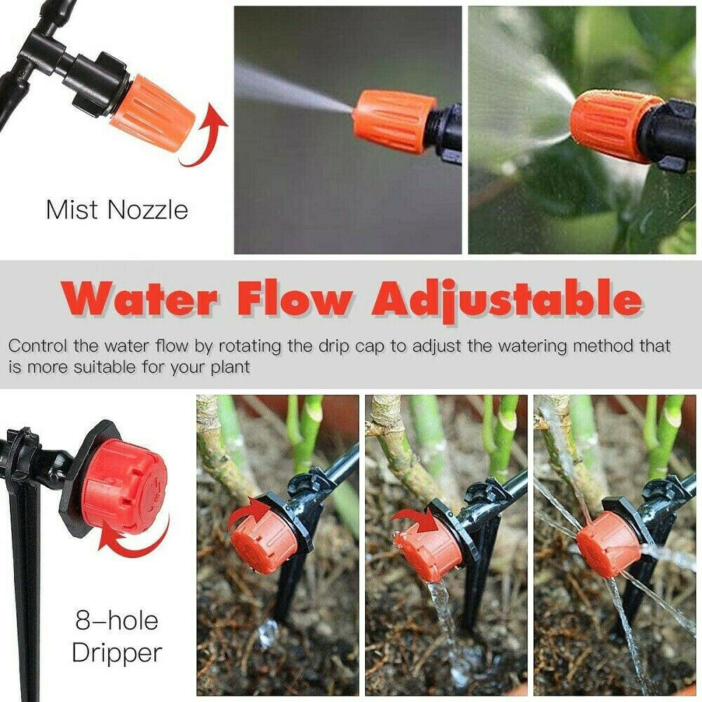 50M Hose Garden Irrigation System Plant Watering DIY Micro Drip Kits 201PCS /Set