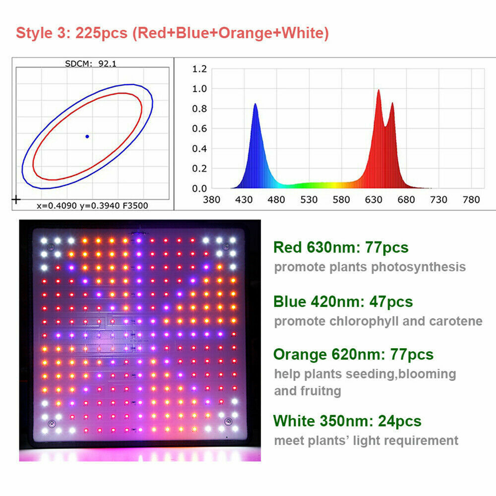 225LED 2000W Grow Light Hydroponic Kits Growing Plant Veg Flower Indoor Lamp AU