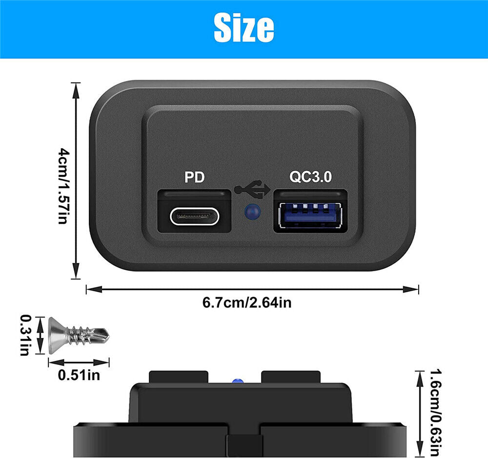 Dual 3.1A 12-24V DC USB Charger Power Socket Outlet Car Truck Boat Waterproof AU