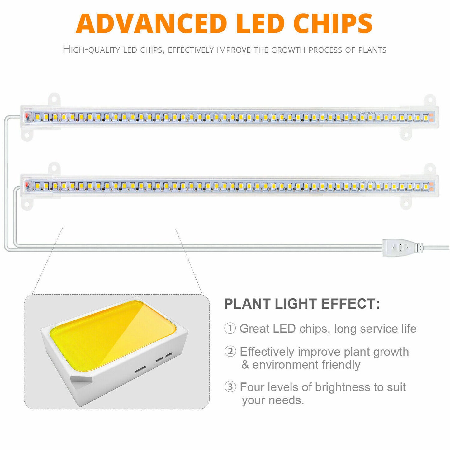 10W LED Grow Light Tube Strip Full Spectrum Lamp for Indoor Plants Flower Veg