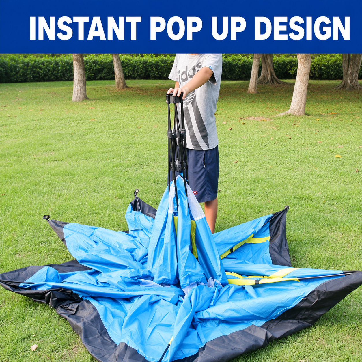 6 Person Instant Tent Pop-Up Camping Tent Set Hiking Fishing Up in Second Carry