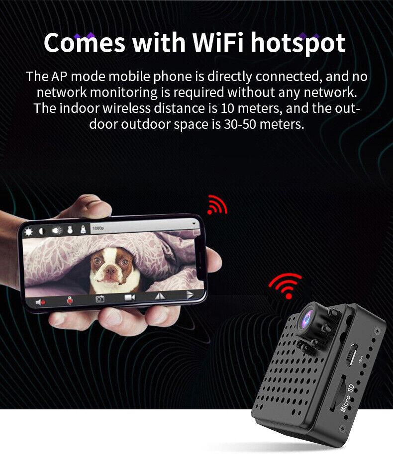 Mini Camera Wifi Wireless Full HD 1080P Home Security Micro Camcorder