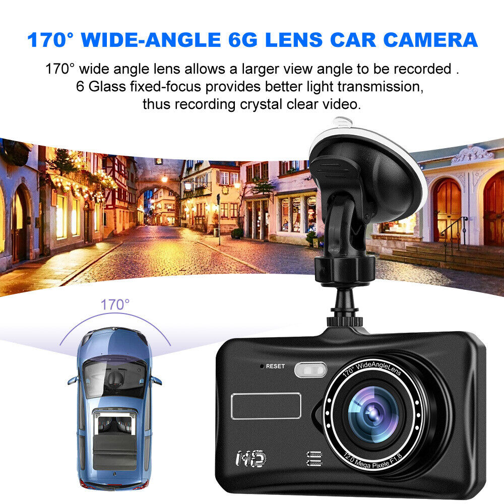 1080P Car Dash Camera Video DVR Recorder Front and Rear Night Vision Dual Cam