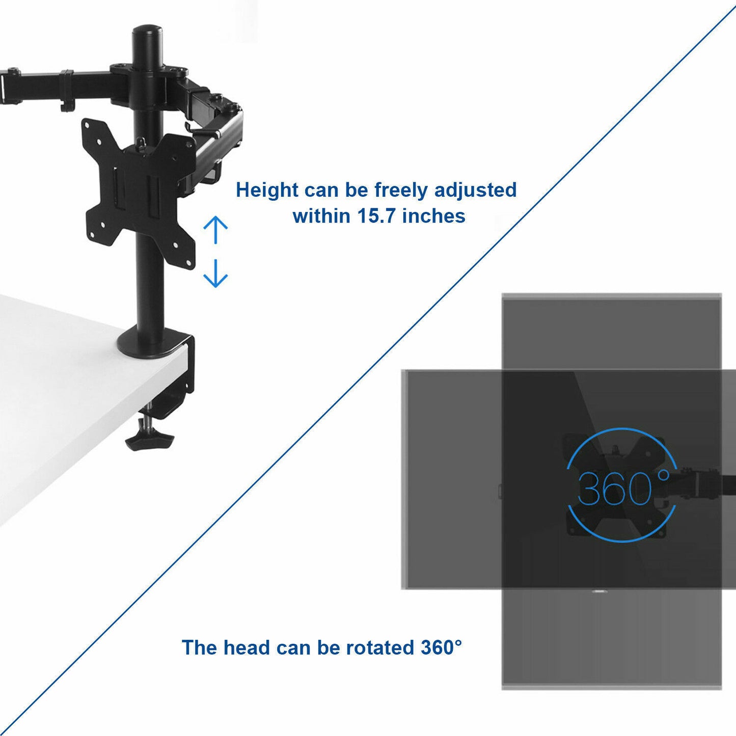 Dual HD LCD Screen TV Holderp LED Desk Mount Monitor Stand 2 Arm Display Bracket