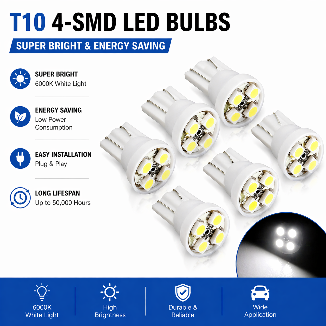 42PCS Car Interior LED Light Kit T10 1157 Festoon Dome Map White 12V