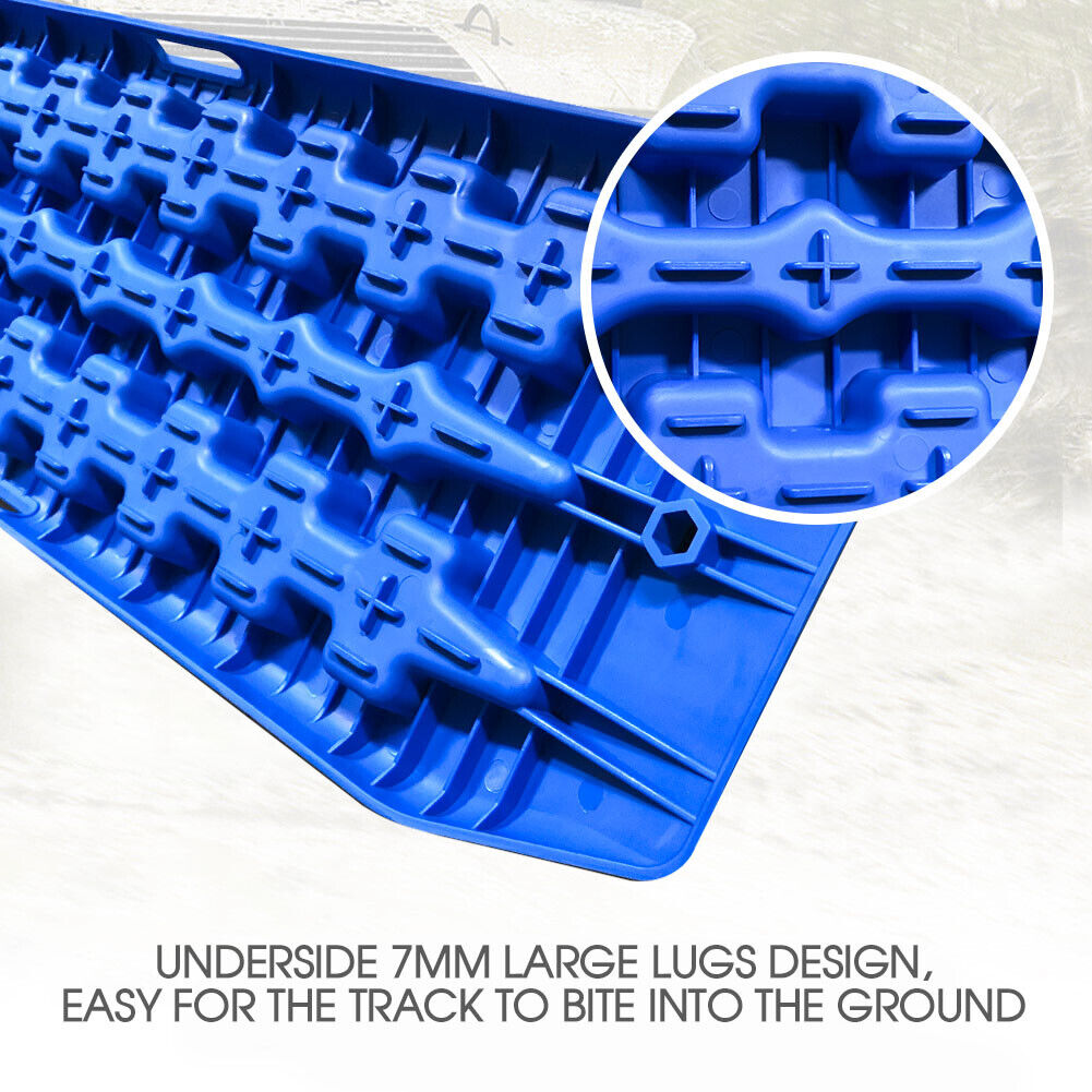 NEW Pair Recovery Tracks Sand Track 2pc 10T Sand / Snow / Mud Trax 4WD Blue