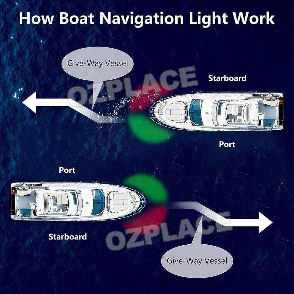 2x LED Navigation Lights Nav Lamp Side Mount Port Starboard Marine Yacht Boat