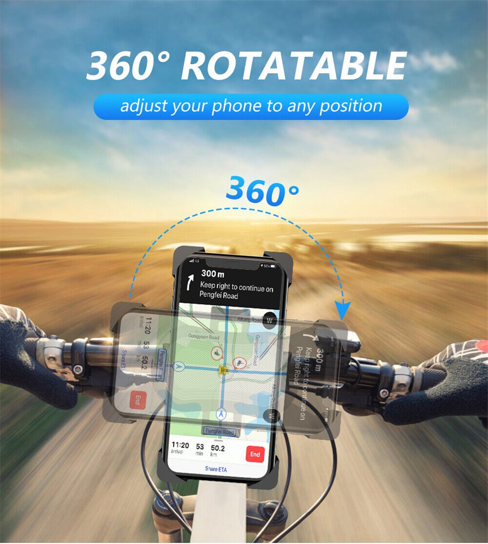 360° Universal Bike Phone Mount GPS Holder MTB Motorcycle handlebar Pram Cradle