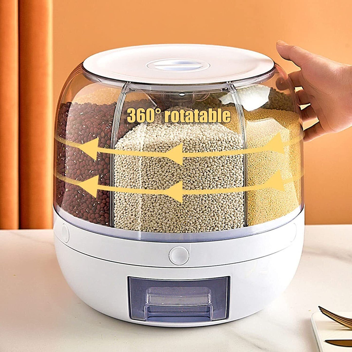 Rotating Grain Case Cereal Dispenser Storage Box Kitchen Food Rice Container AU