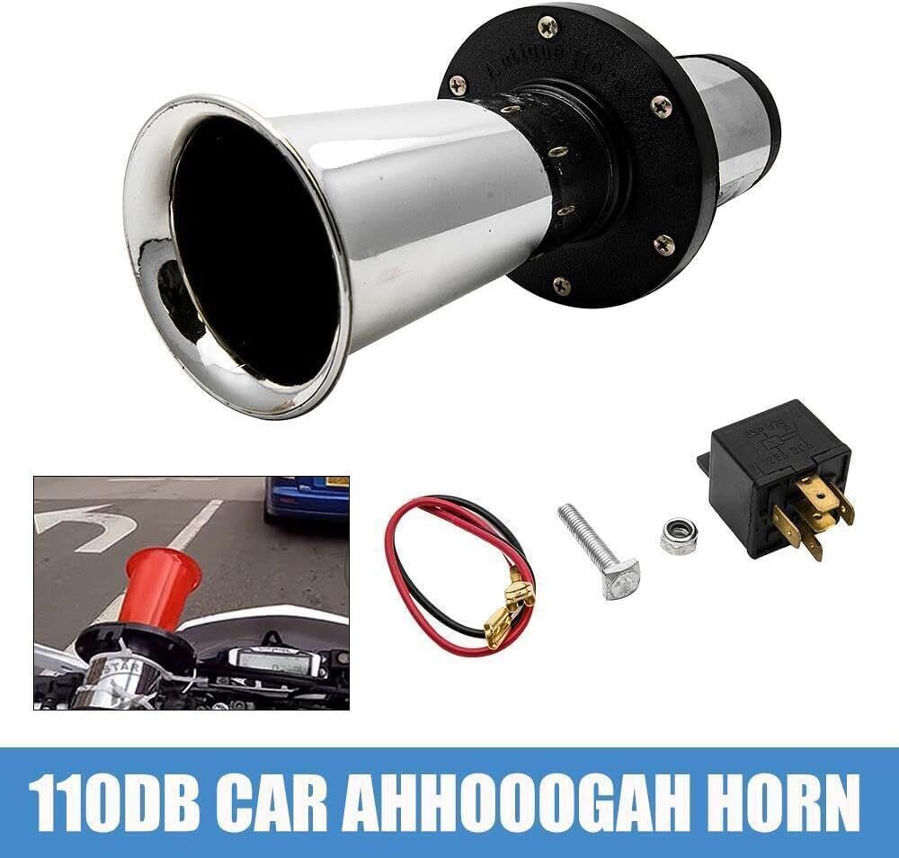 12V 110db Car Van Air Horn Klaxon Ahoooogah Sound Classic Boat claxon Truck