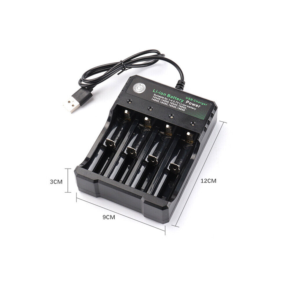 4Slots Independent Li-ion Battery USB Smart Charger Indicator 4.2V 1000mA