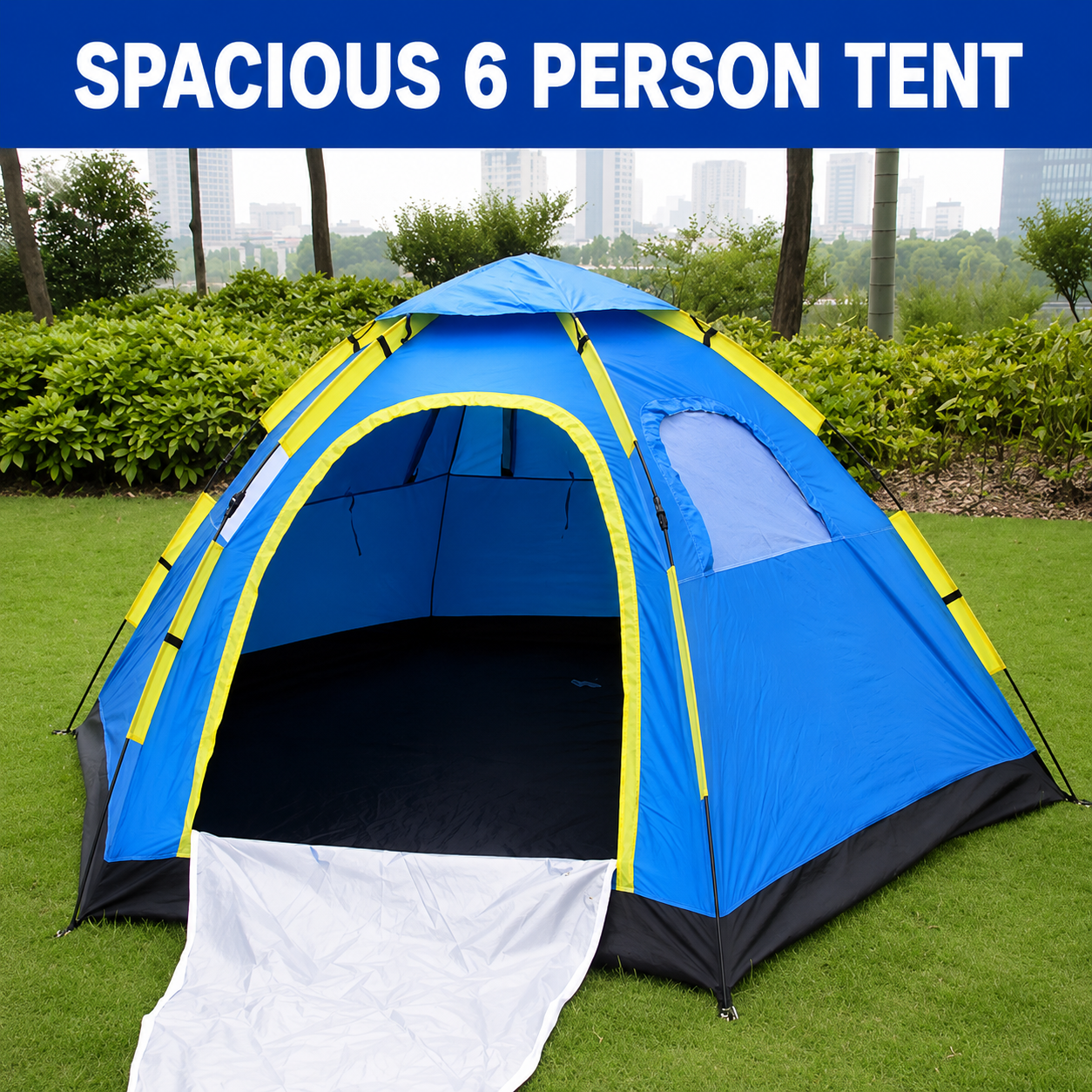 6 Person Instant Tent Pop-Up Camping Tent Set Hiking Fishing Up in Second Carry