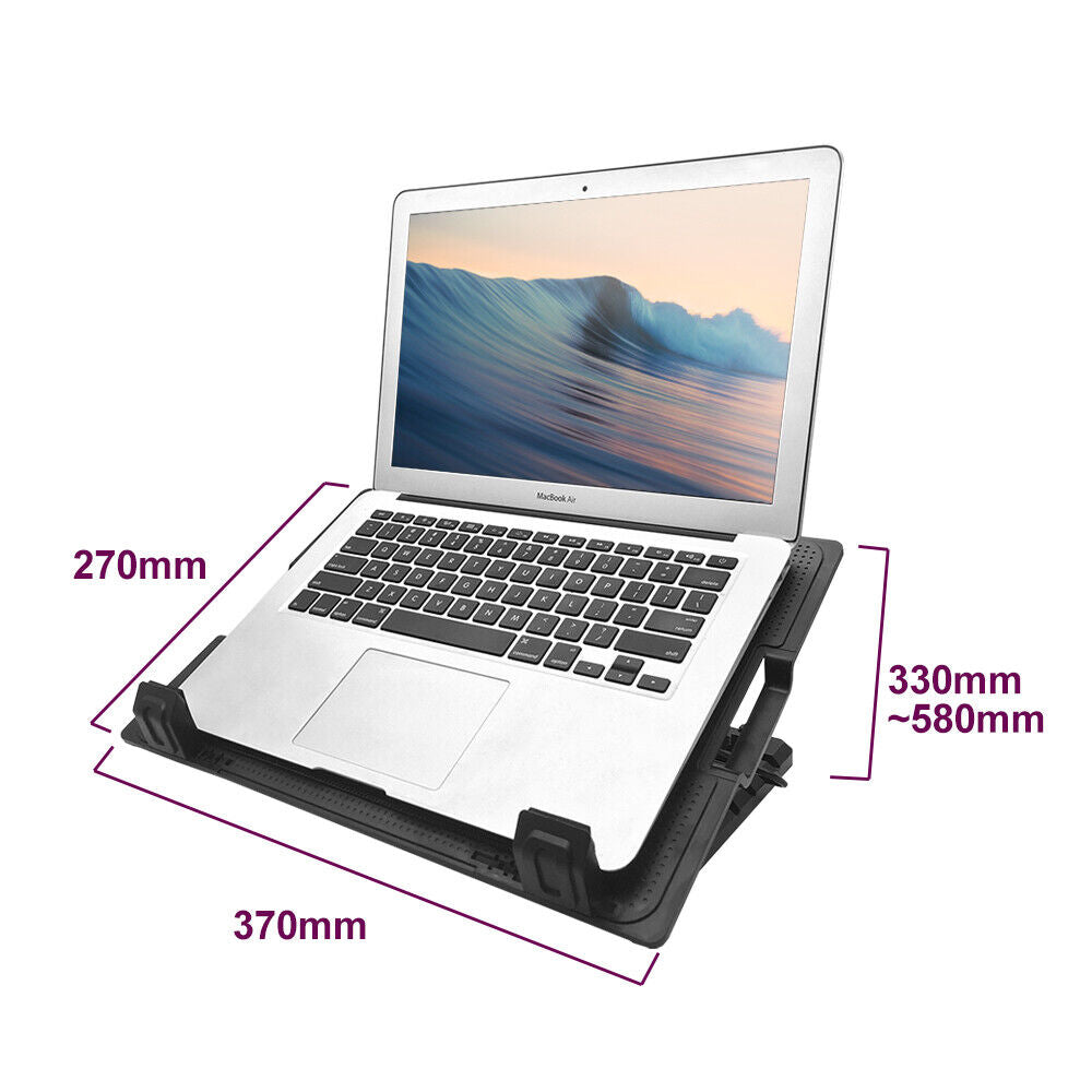 Laptop Cooling Fan Notebook Cooler Stand USB Fan Pad with USB Hub AU Stock