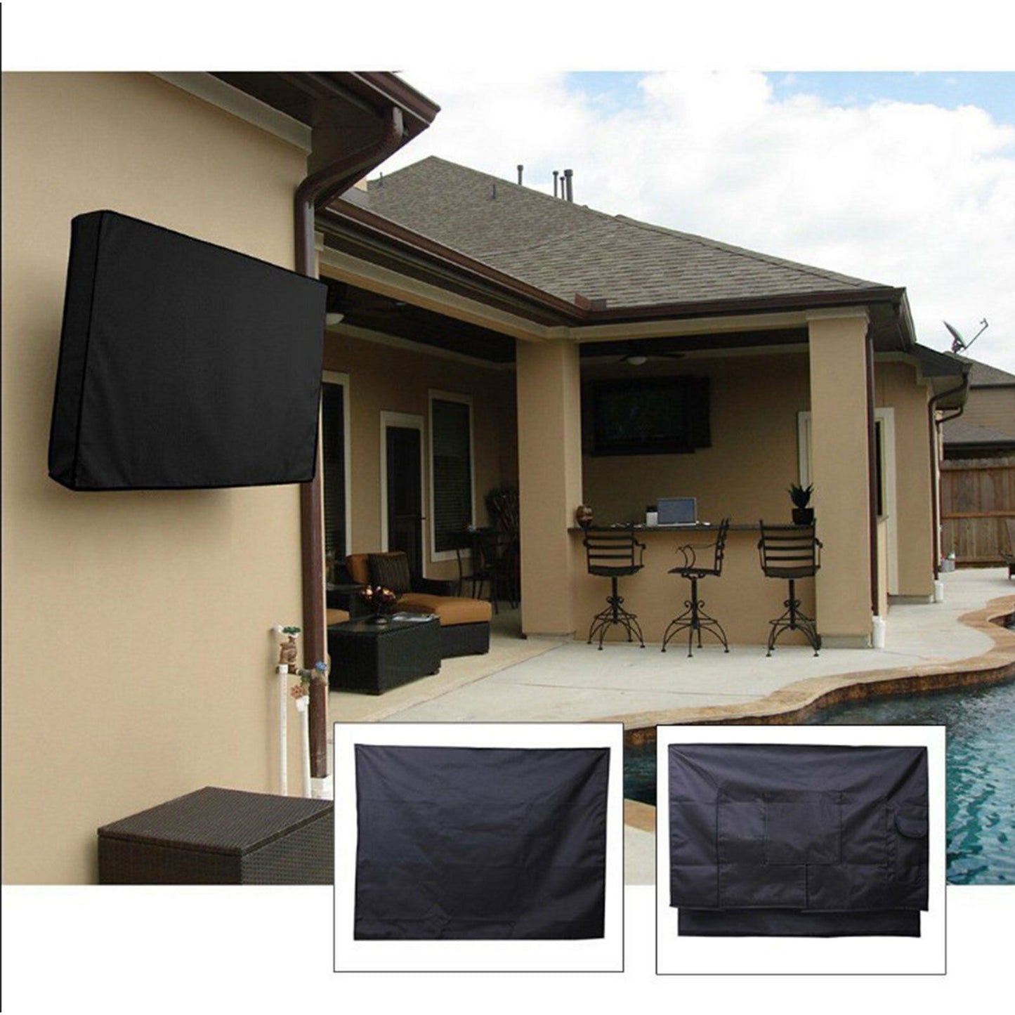 30-65 Inch Dustproof Waterproof TV Cover Outdoor Patio Flat Television Protector