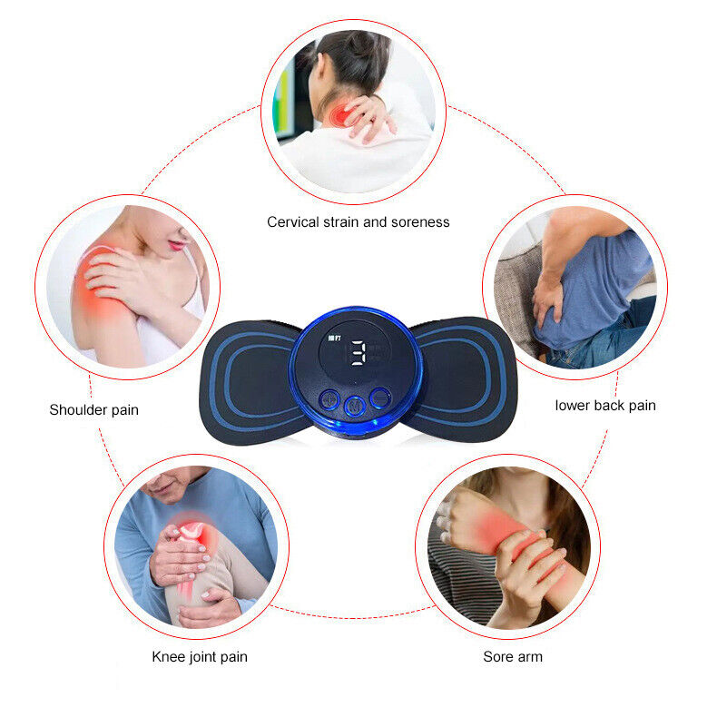 Mini Portable Electric Neck Back Massager EMS Cervical Massage Patch Relief Pain