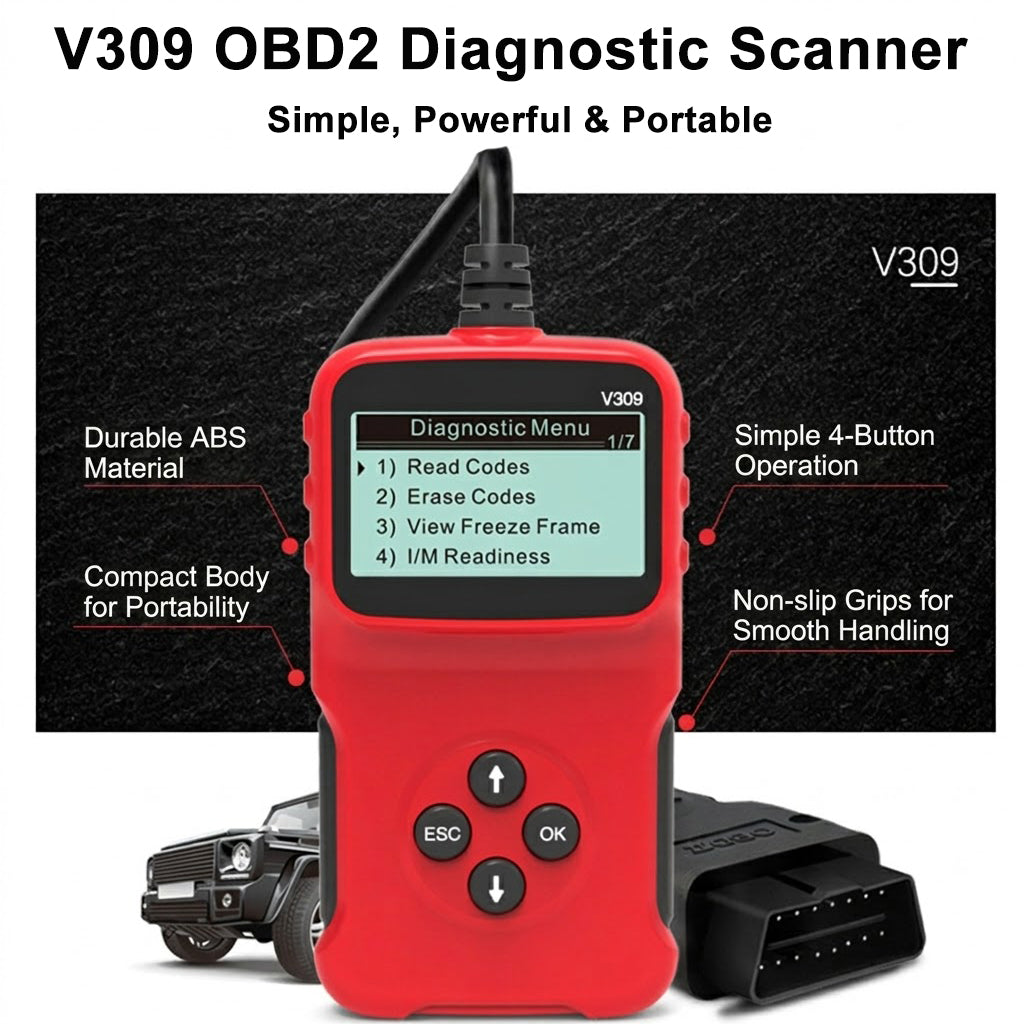 V309 OBD2 Scanner Car Engine Code Reader Diagnostic Tool Check Engine Light