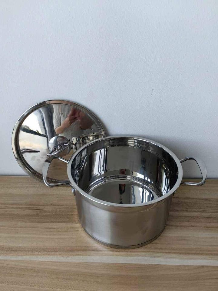 5 sets Stainless Steel Stock Pot with Lid Cooking Kitchen Cookware Stockpot Set 18/20/22/24/26cm