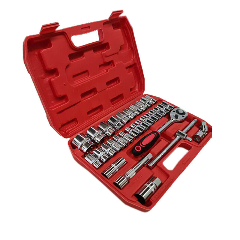 32Pcs CRV Socket Set 1/2in Ratchet Sleeve Wrench Quick Release Spanner Auto Re