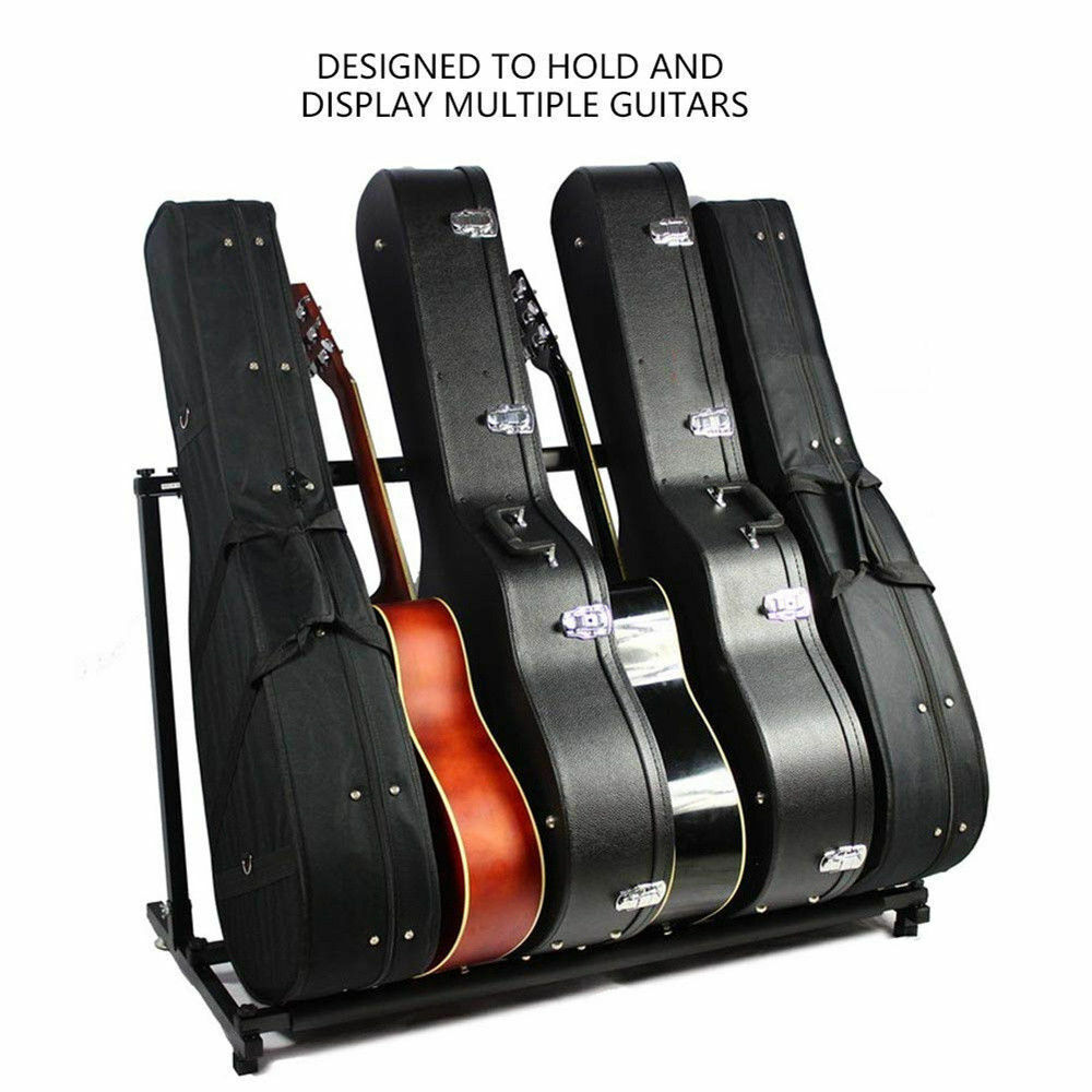 5 Guitars Guitar Stand Stylish Tidy Storage Rack Fits Metal Padded Foam AU POST
