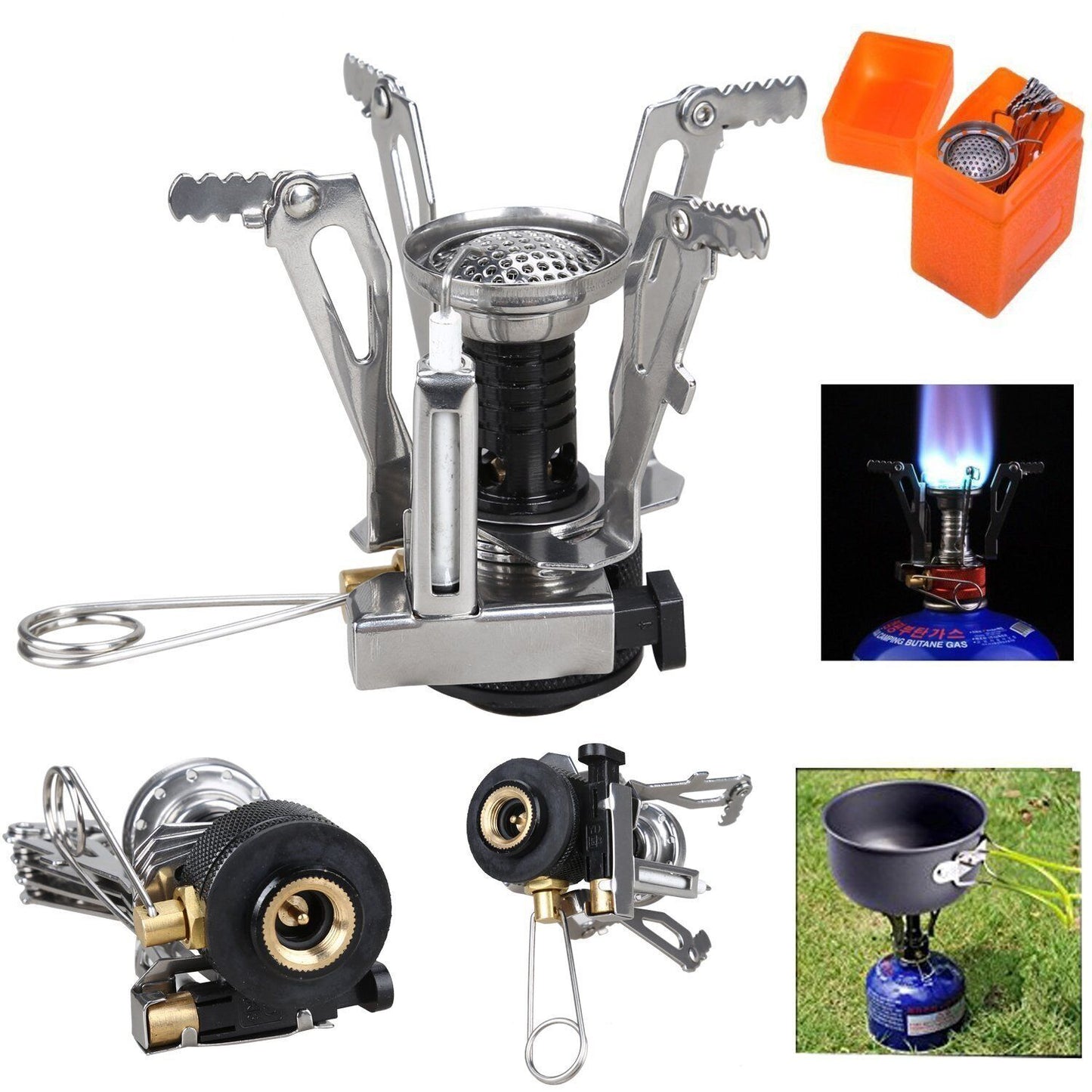 Outdoor Portable Camping Cookware Set Hiking Cooking Pot Gas Stove Tableware Kit