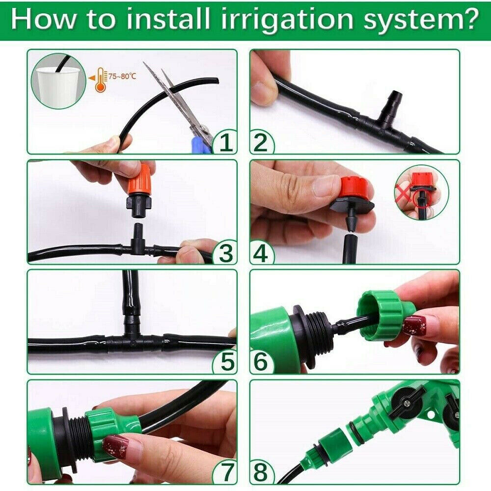 50M Hose Garden Irrigation System Plant Watering DIY Micro Drip Kits 201PCS /Set